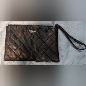 GUESS Black Quilted Wristlet